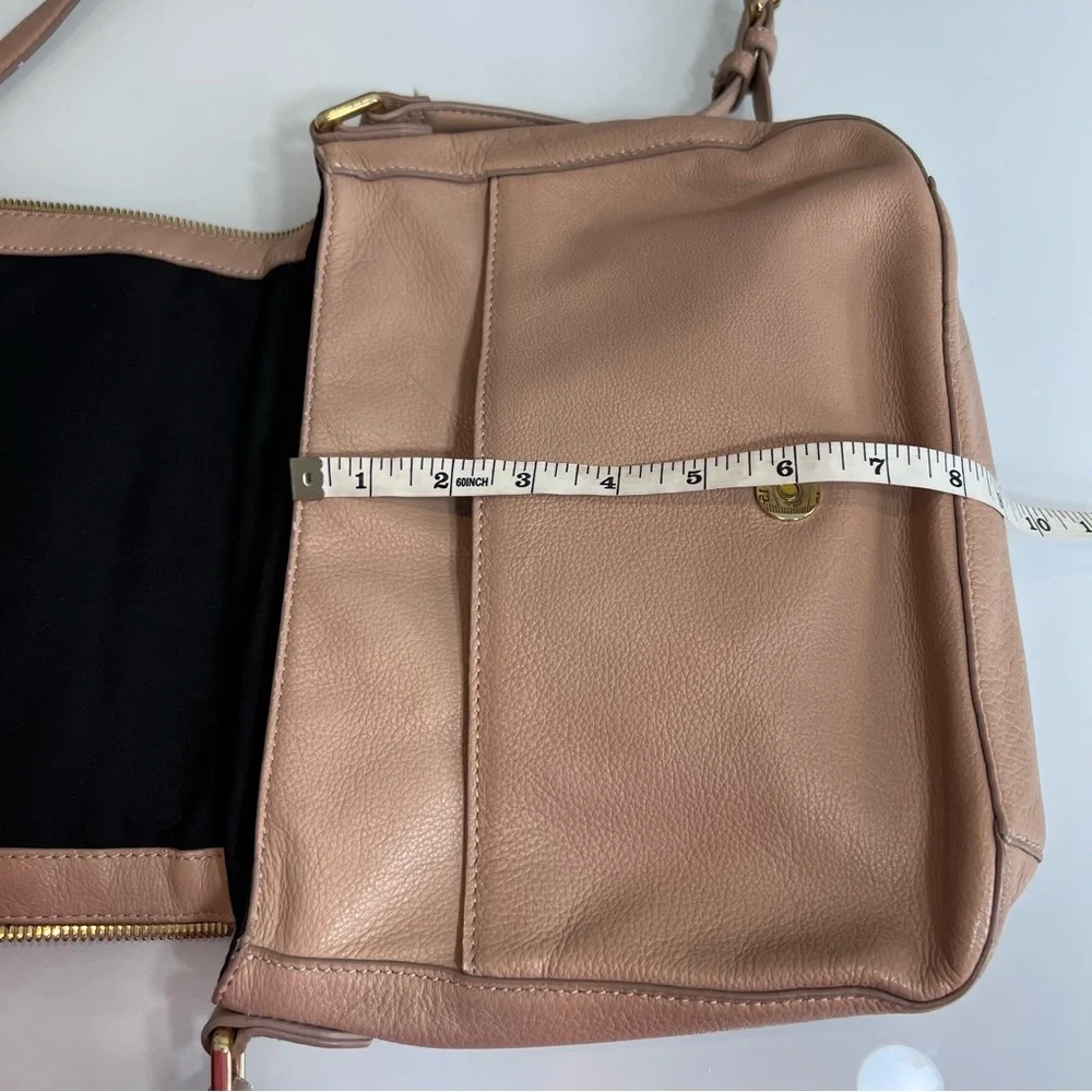 Margot tan beige neutral flap close genuine leather crossbody bag purse